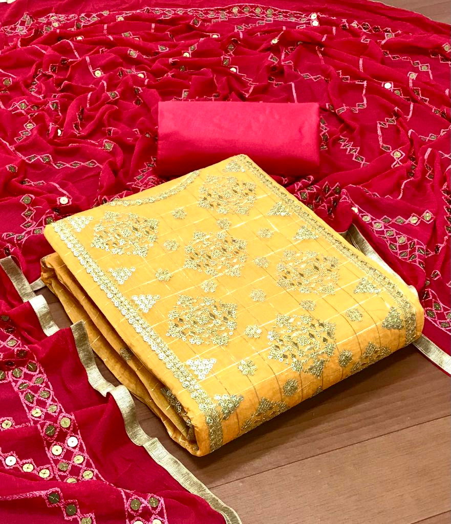 Chanderi Modal Chex 01 Fancy Dress Material Collection