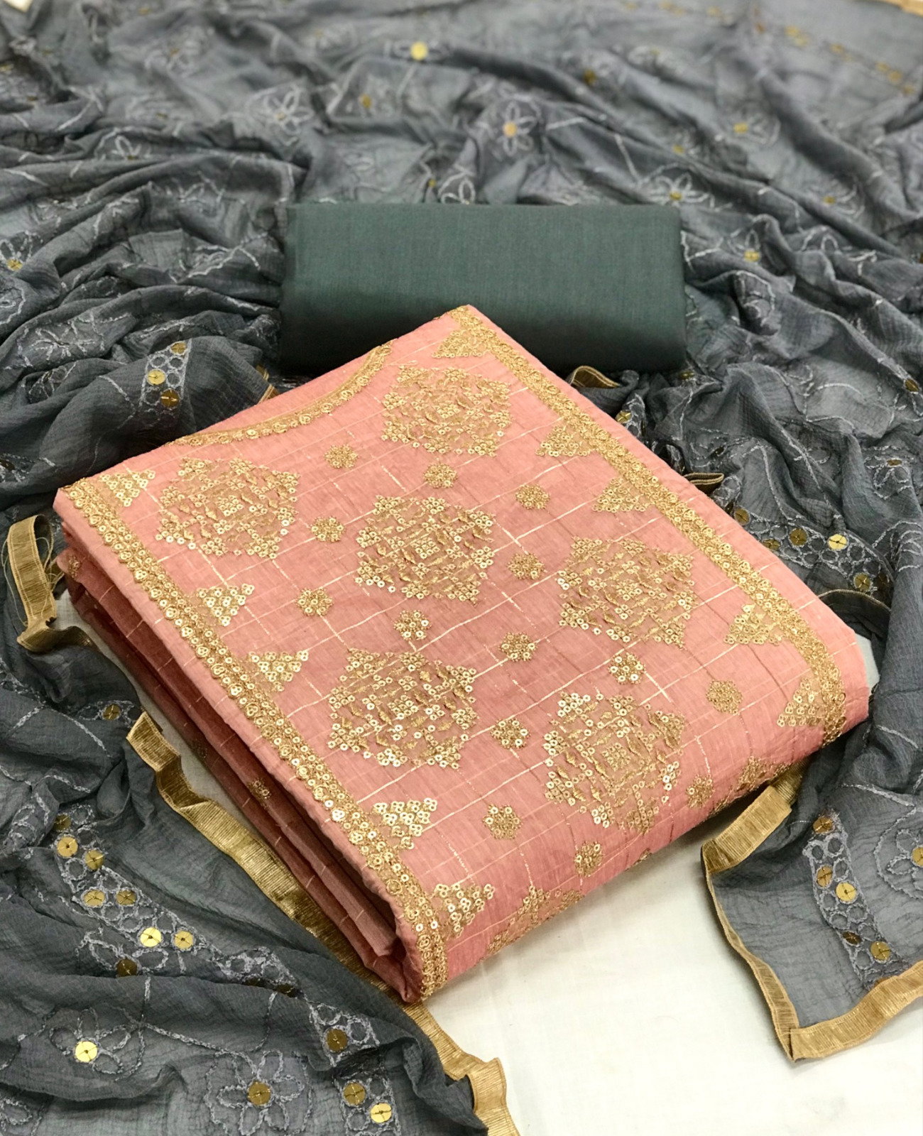 Chanderi Modal Chex 01 Fancy Dress Material Collection