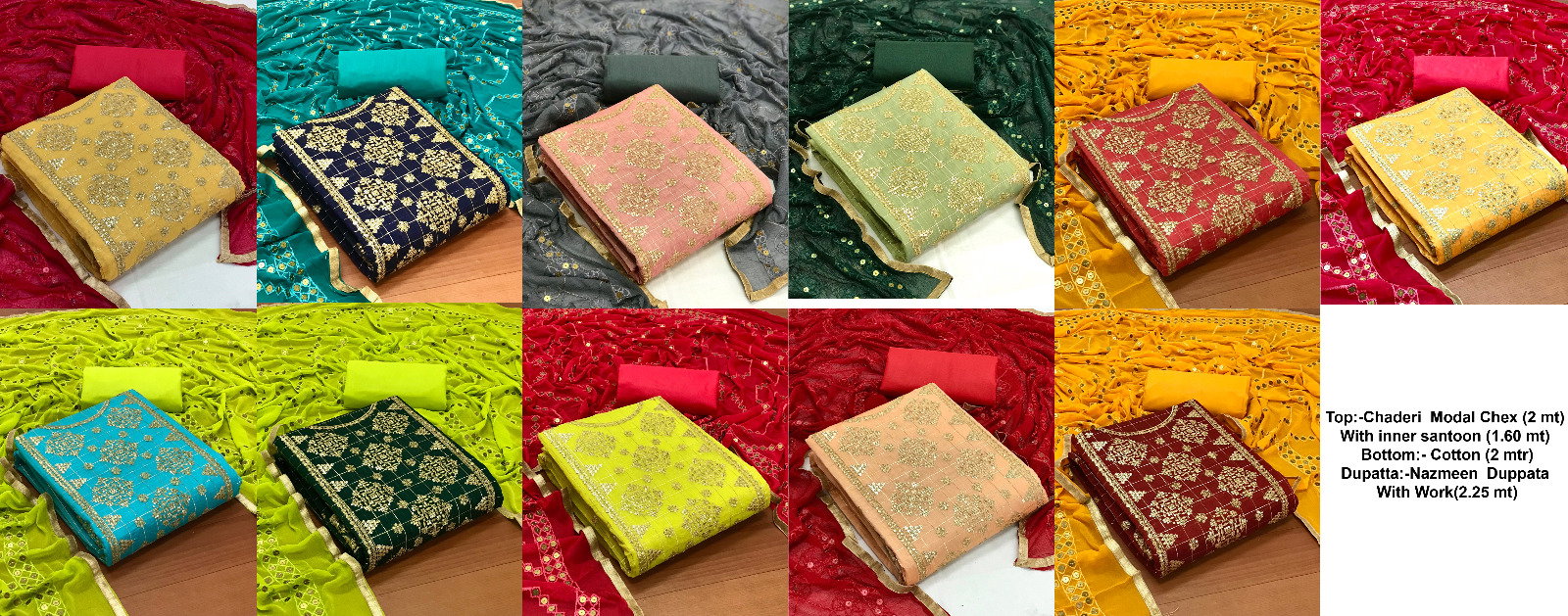 Chanderi Modal Chex 01 Fancy Dress Material Collection