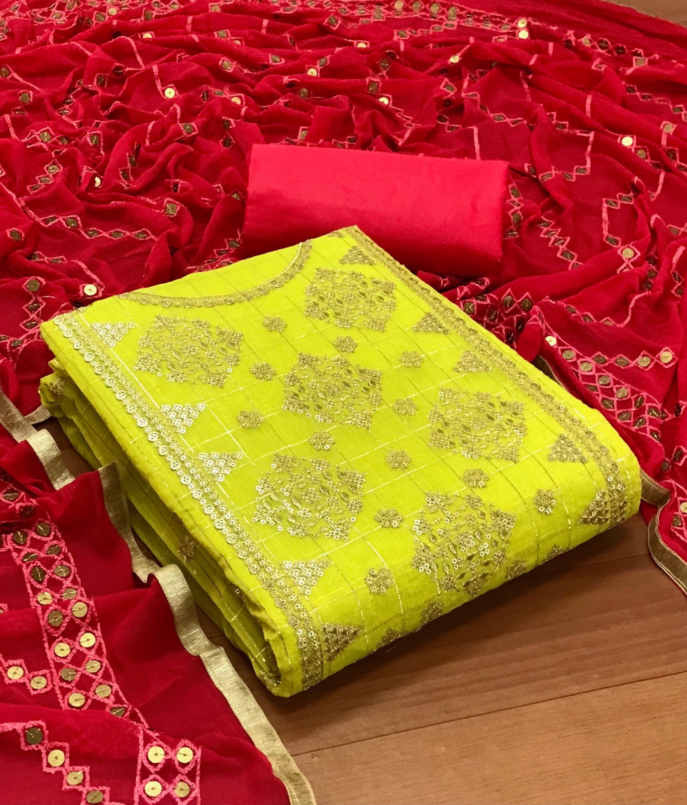 Chanderi Modal Chex 01 Fancy Dress Material Collection