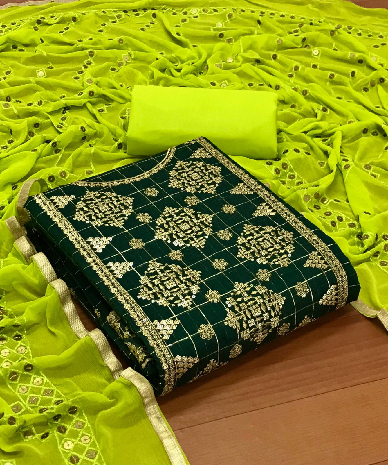 Chanderi Modal Chex 01 Fancy Dress Material Collection
