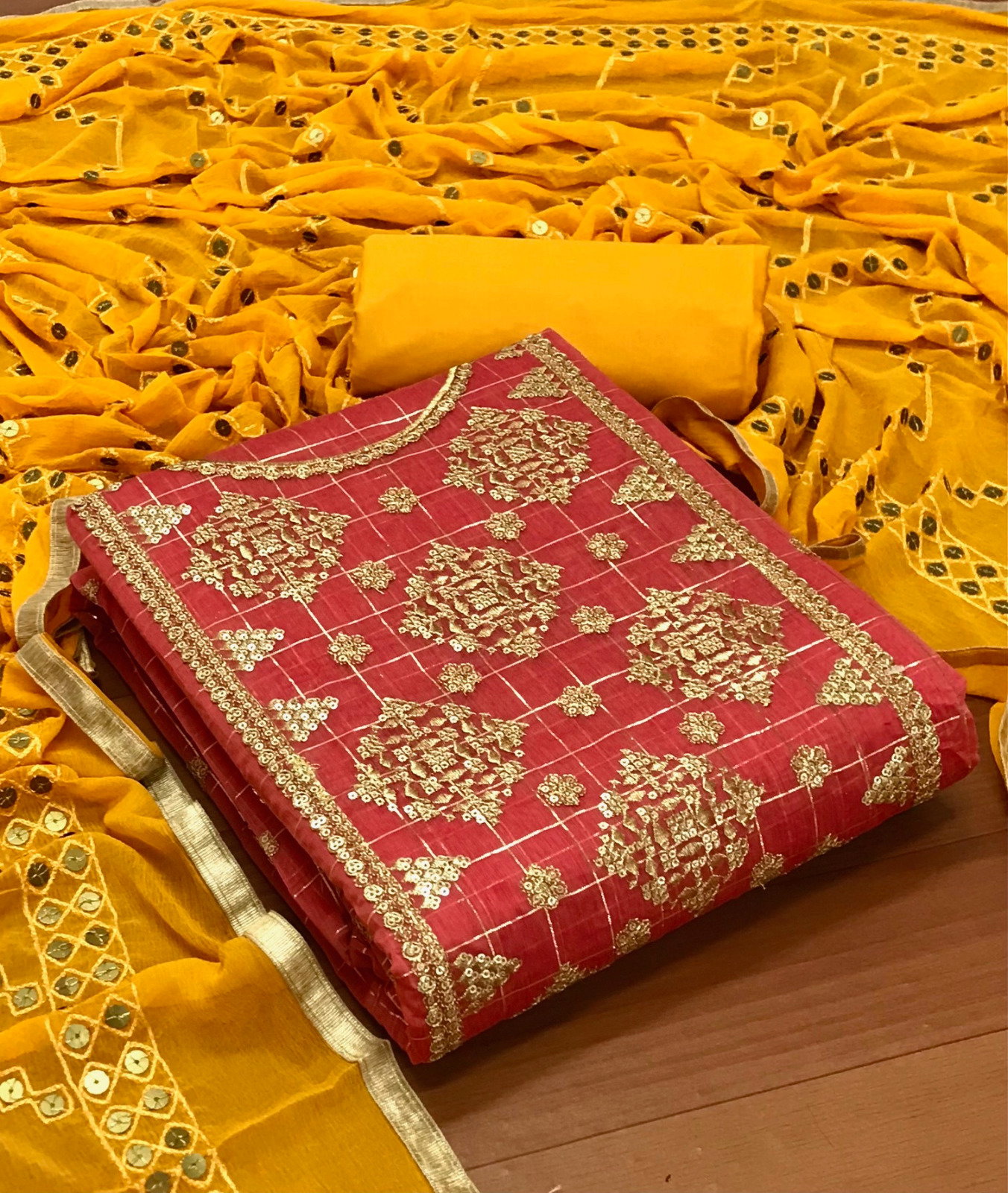 Chanderi Modal Chex 01 Fancy Dress Material Collection