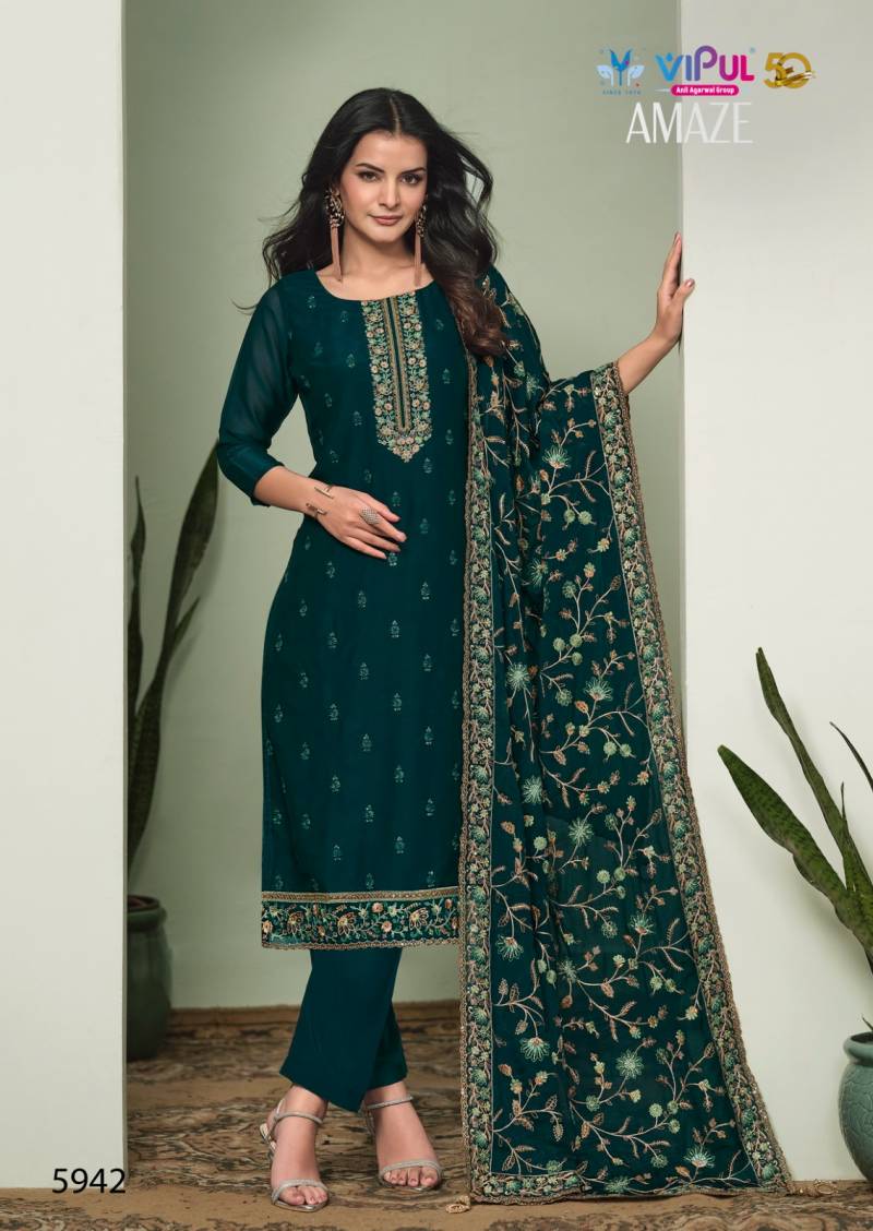 Vipul Amaze Silk Georgette Salwar Suits Collection