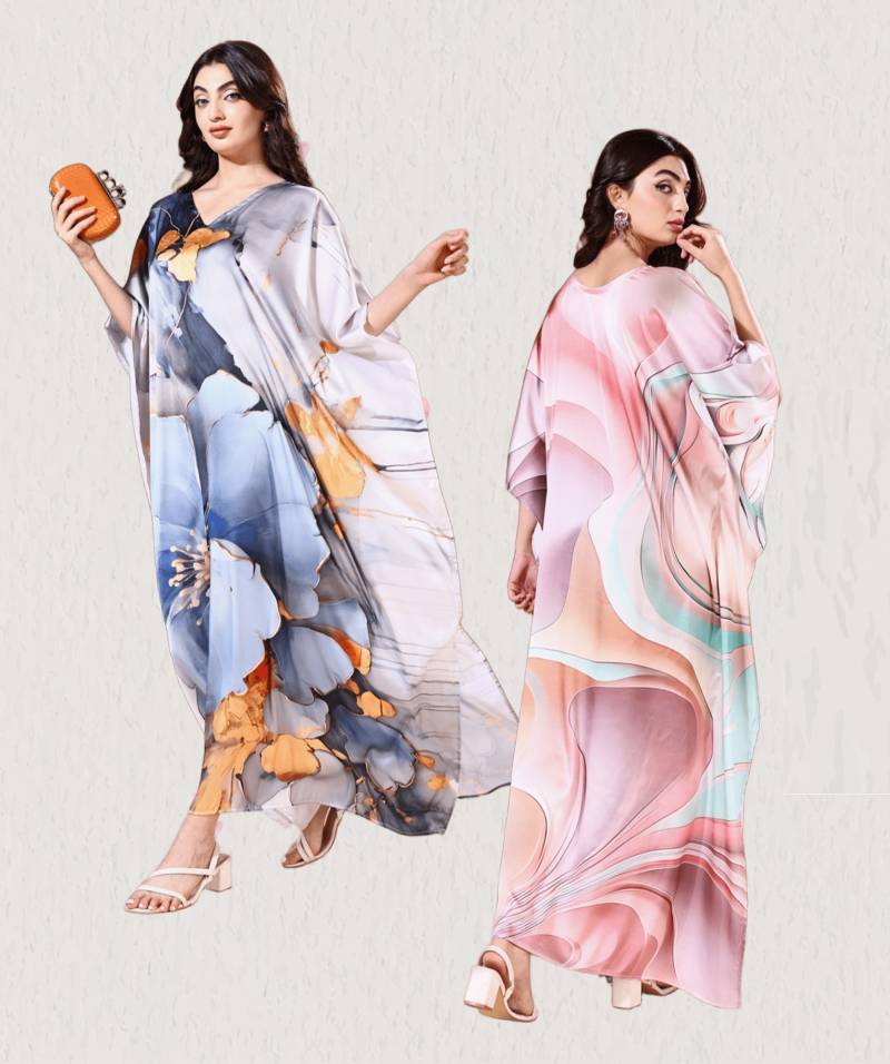 Hkf Everbloom Vol 2 Soft Satin Printed Kaftan Collection