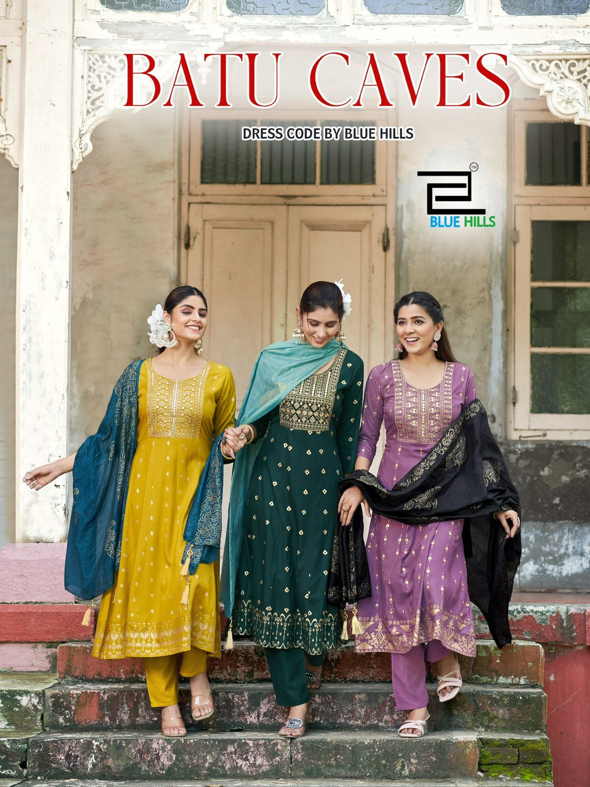 Blue Hills Batu Caves Kurti Bottom With Dupatta Collection