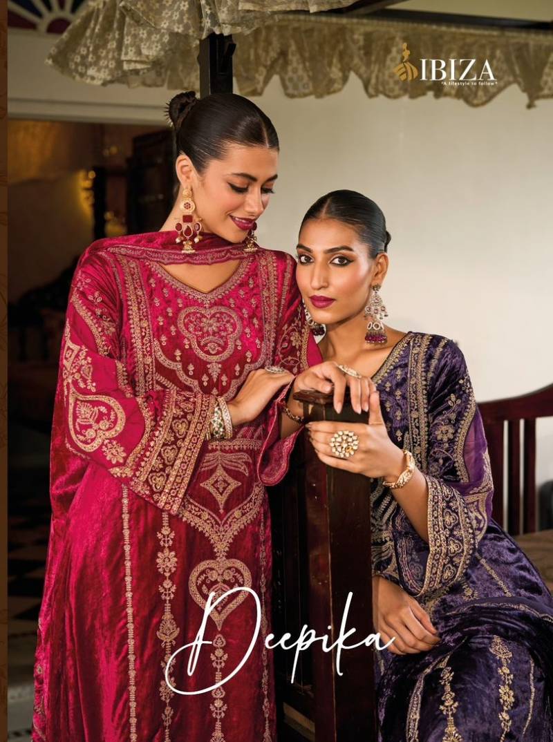 Ibiza Deepika Velvet Embroidered Salwar Kameez Collection