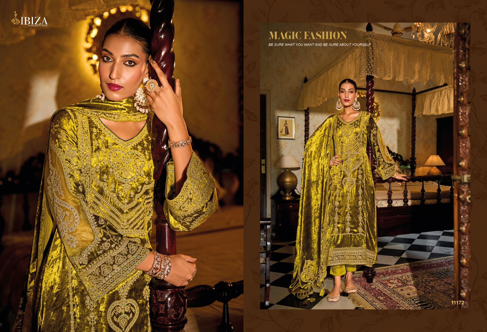 Ibiza Deepika Velvet Embroidered Salwar Kameez Collection