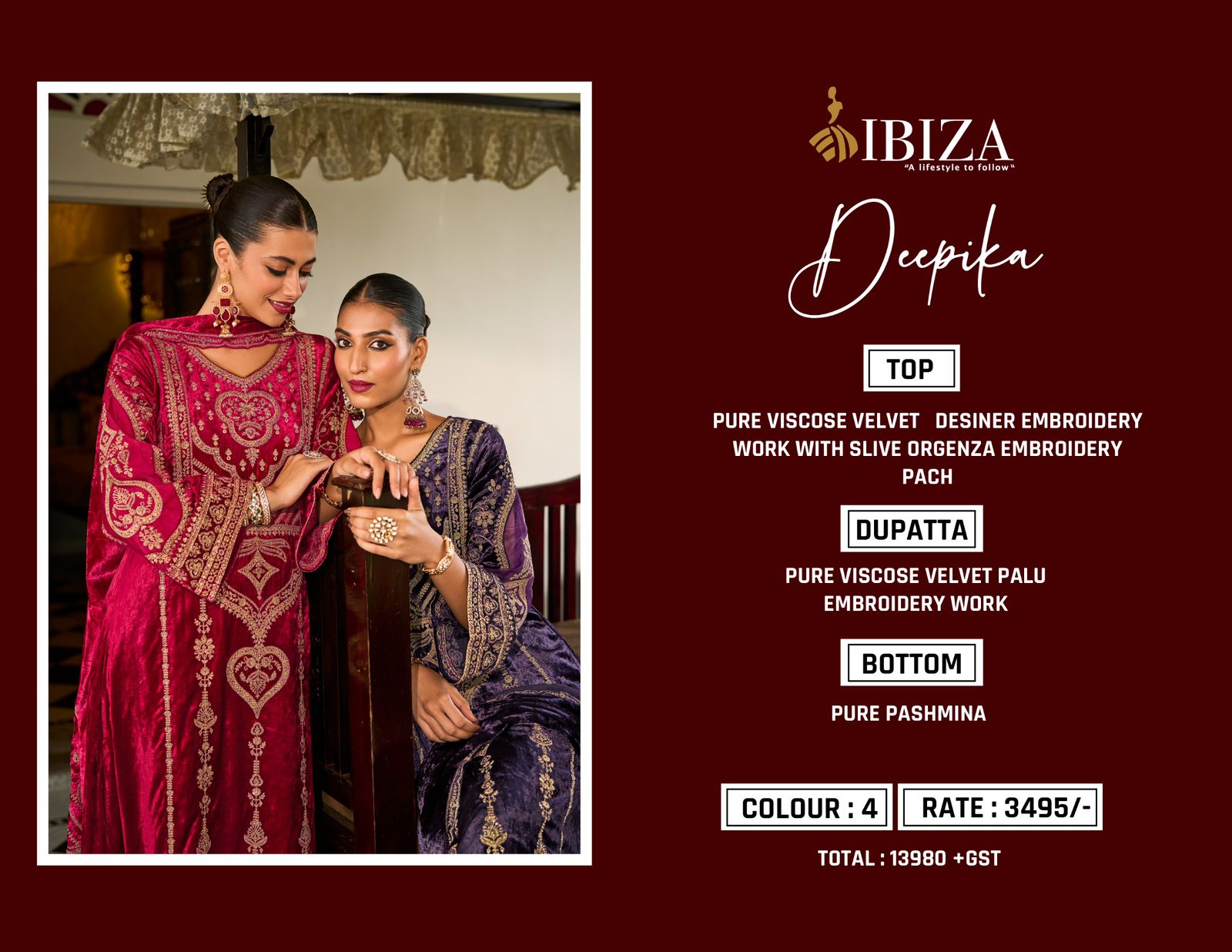 Ibiza Deepika Velvet Embroidered Salwar Kameez Collection