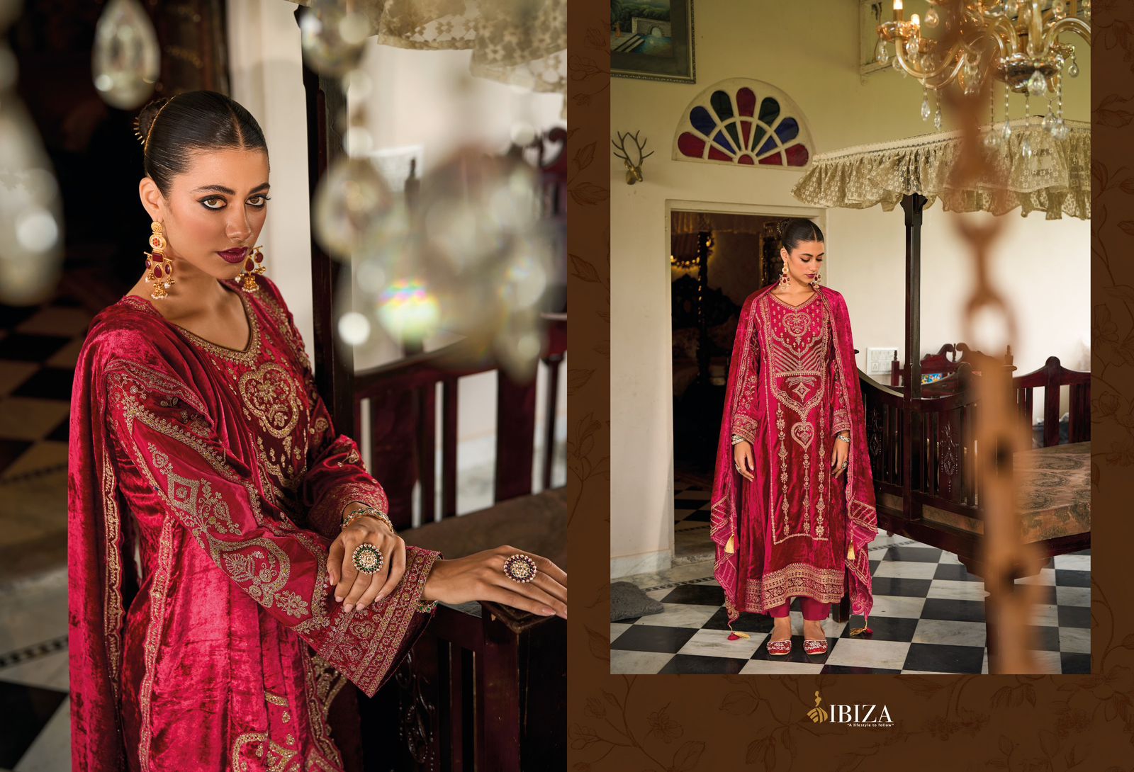 Ibiza Deepika Velvet Embroidered Salwar Kameez Collection