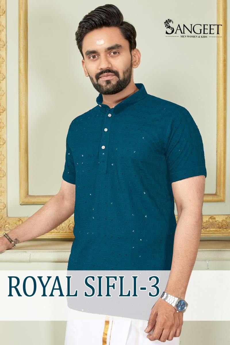 Royal Sifli Vol 3 Mens Rayon Short Kurta Collection