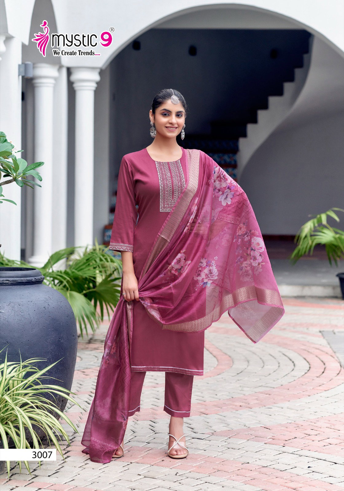 Mystic 9 Rich Gold Vol 3 Cotton Kurti Bottom With Dupatta