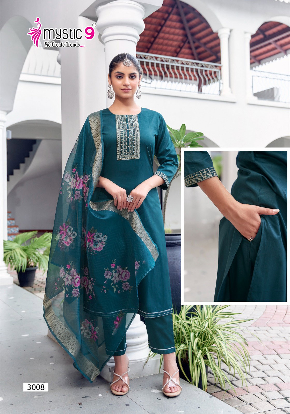 Mystic 9 Rich Gold Vol 3 Cotton Kurti Bottom With Dupatta