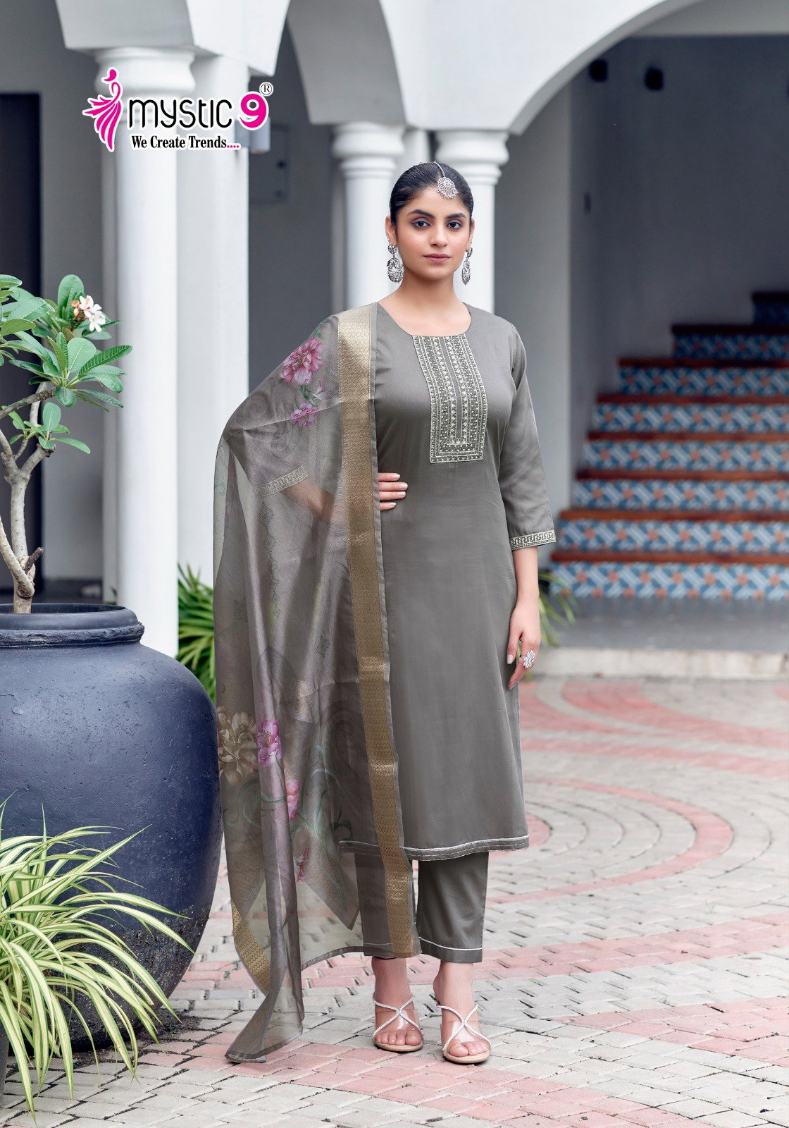Mystic 9 Rich Gold Vol 3 Cotton Kurti Bottom With Dupatta