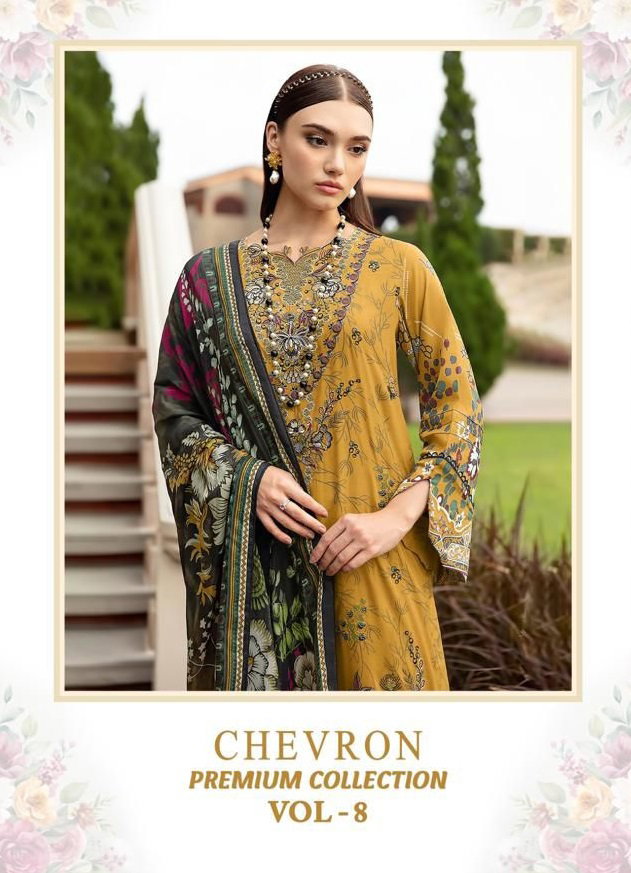 Shree Chevron Premium Collection Vol 8 Chiffon Dupatta Pakistani Suits