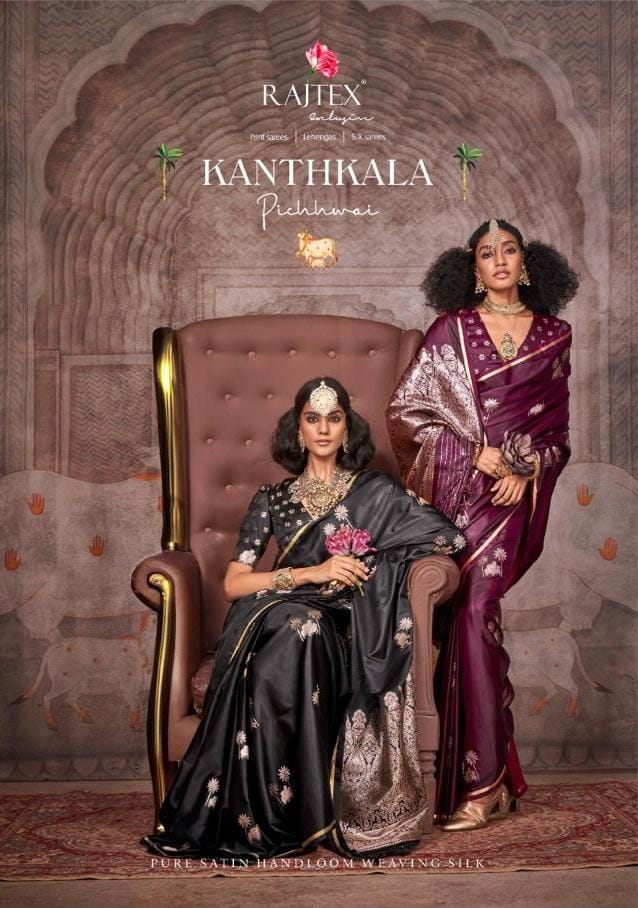 Rajtex Kanthkala Pichhwai Satin Handloom Fancy Sarees Collection