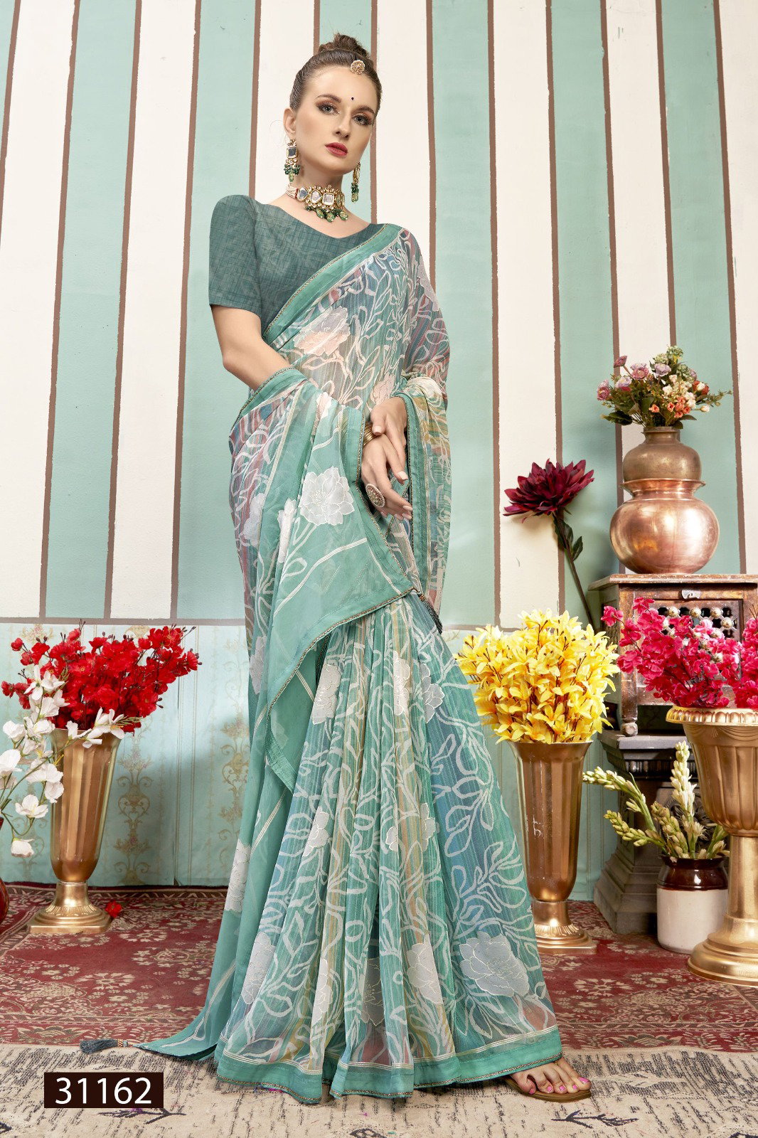 Vallabhi Megha Georgette Printed Saree Collection