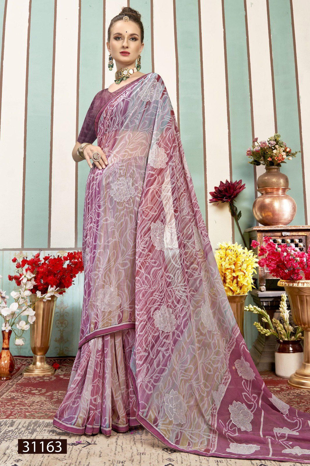Vallabhi Megha Georgette Printed Saree Collection