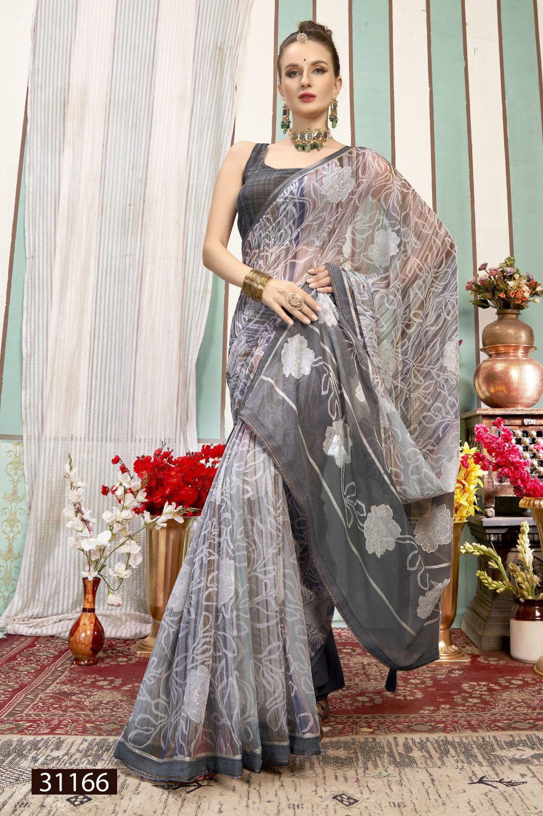 Vallabhi Megha Georgette Printed Saree Collection