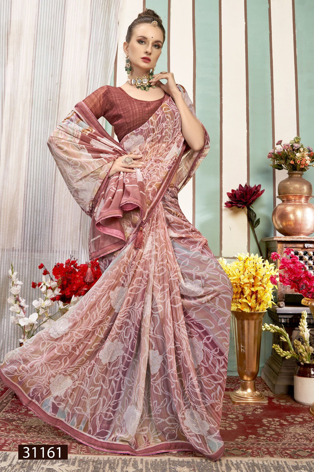 Vallabhi Megha Georgette Printed Saree Collection