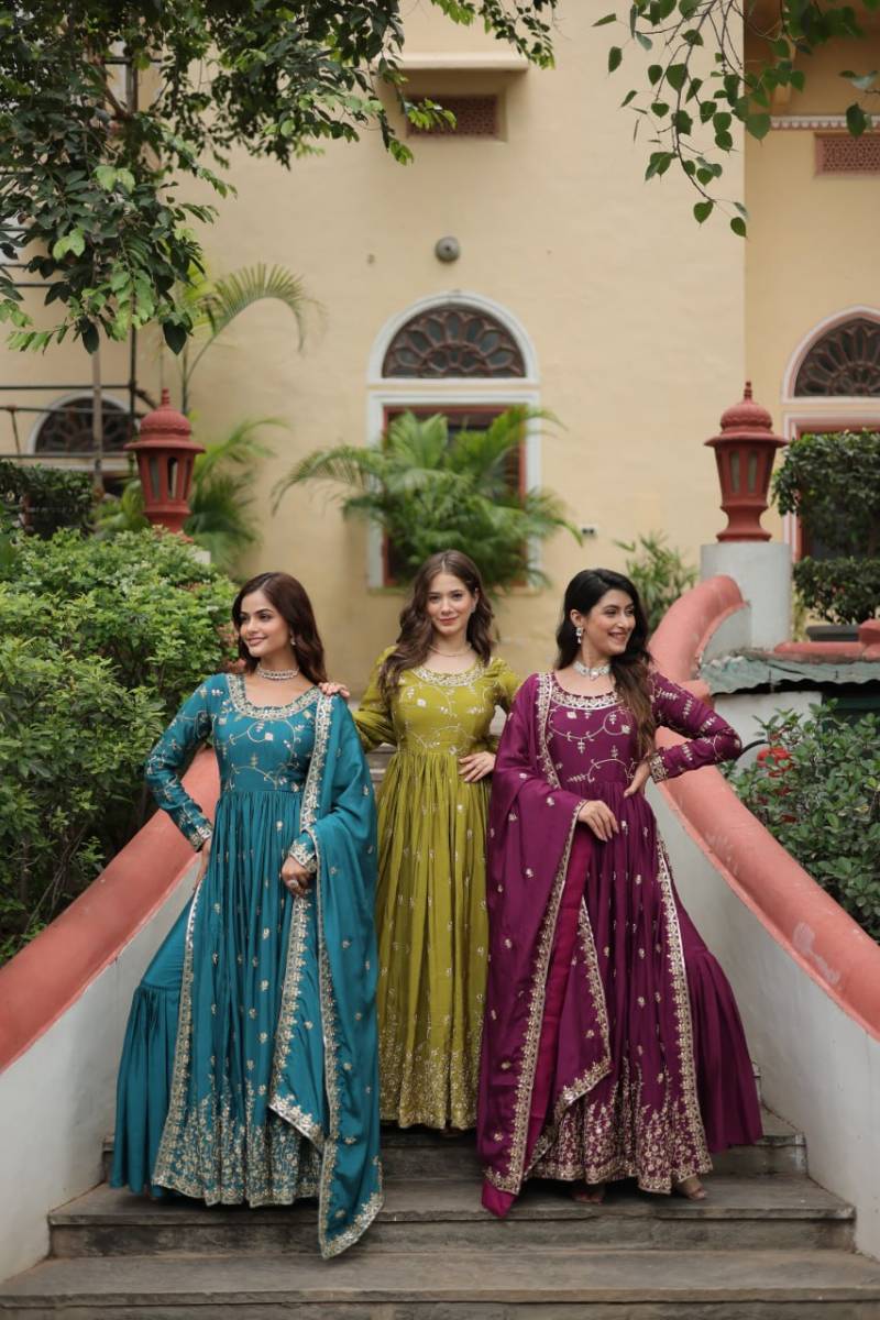 Anamika Vol 127 Chinon Designer Embroidered Salwar Suit