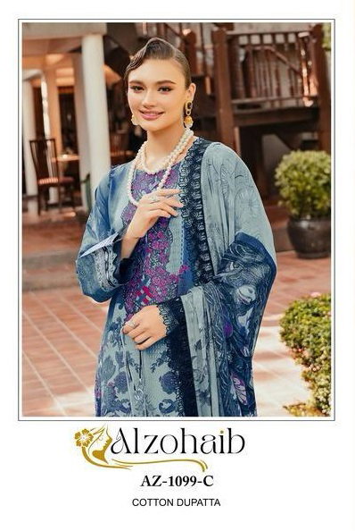 Alzohaib Az 1099 Cotton Dupatta Pakistani Salwar Suits