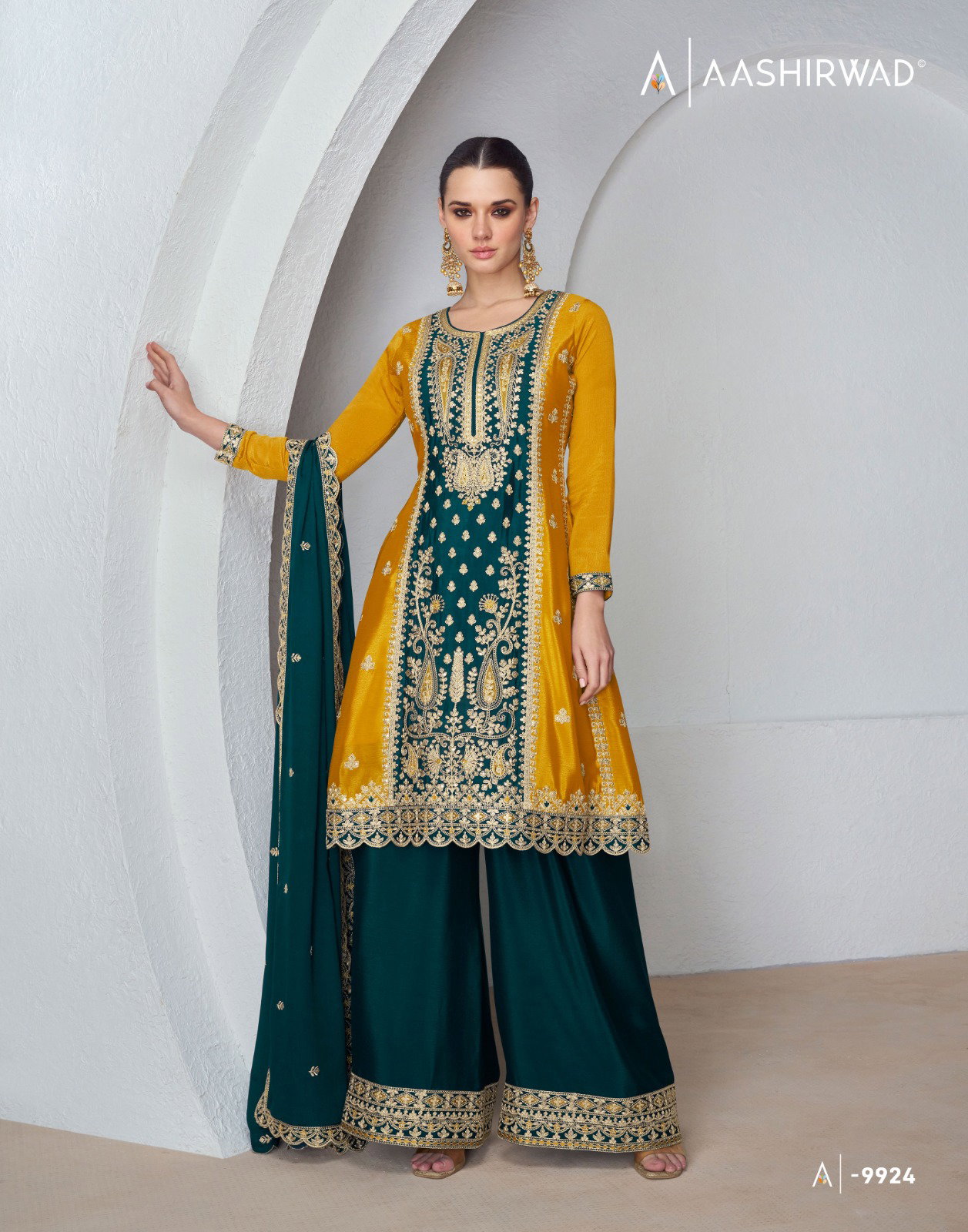 Aashirwad Shanaya Chinon Designer Salwar Suit Collection