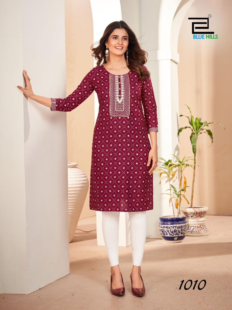 Blue Hills Royal Queen Rayon Designer Kurti Collection