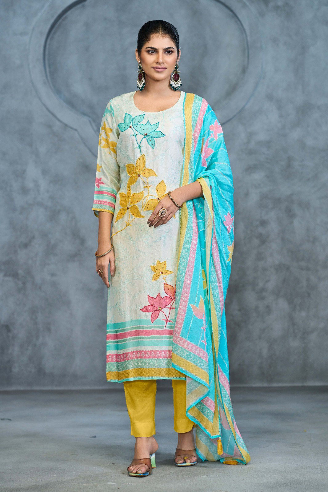 Label Khoj 9750 Kurti Bottom With Dupatta Collection