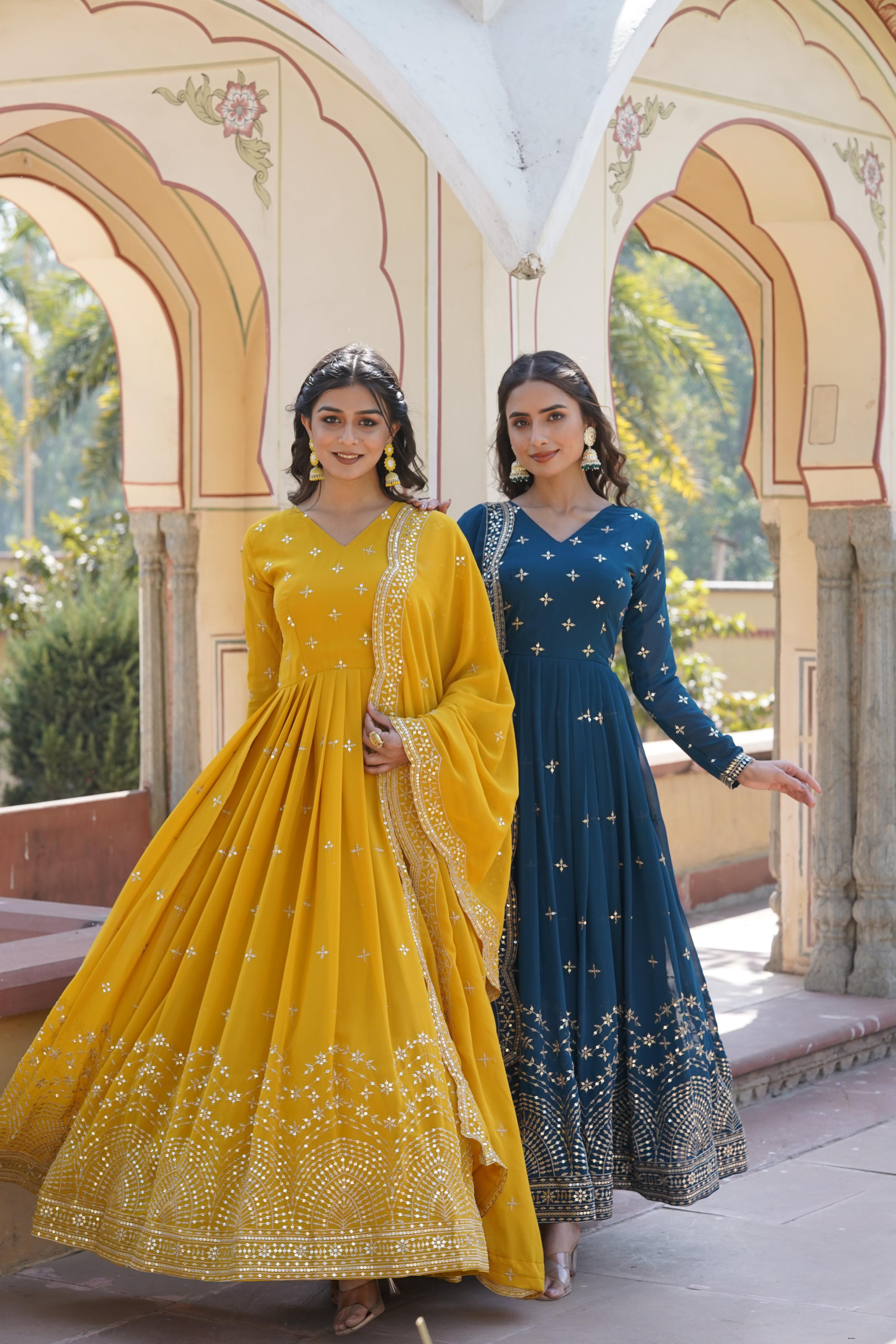 Designer Faux Georgette Readymade Gown Collection