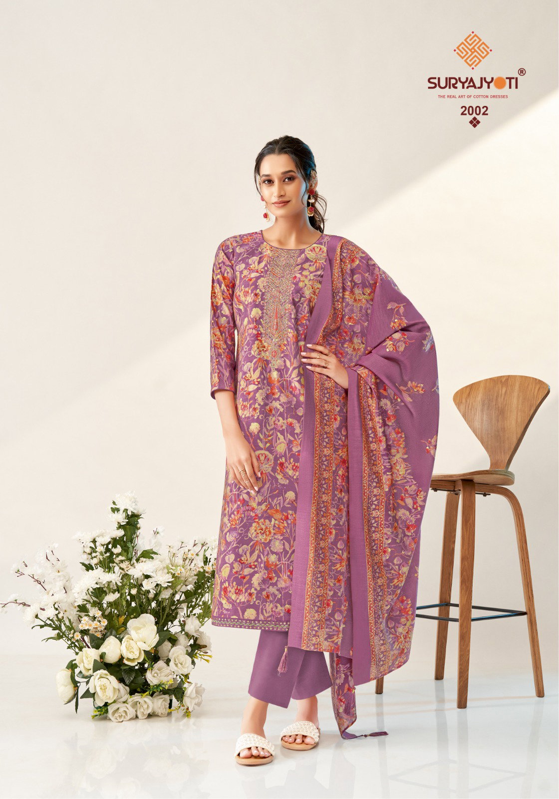 Suryajyoti Kora Vol 2 Embroidered Dress Material Collection
