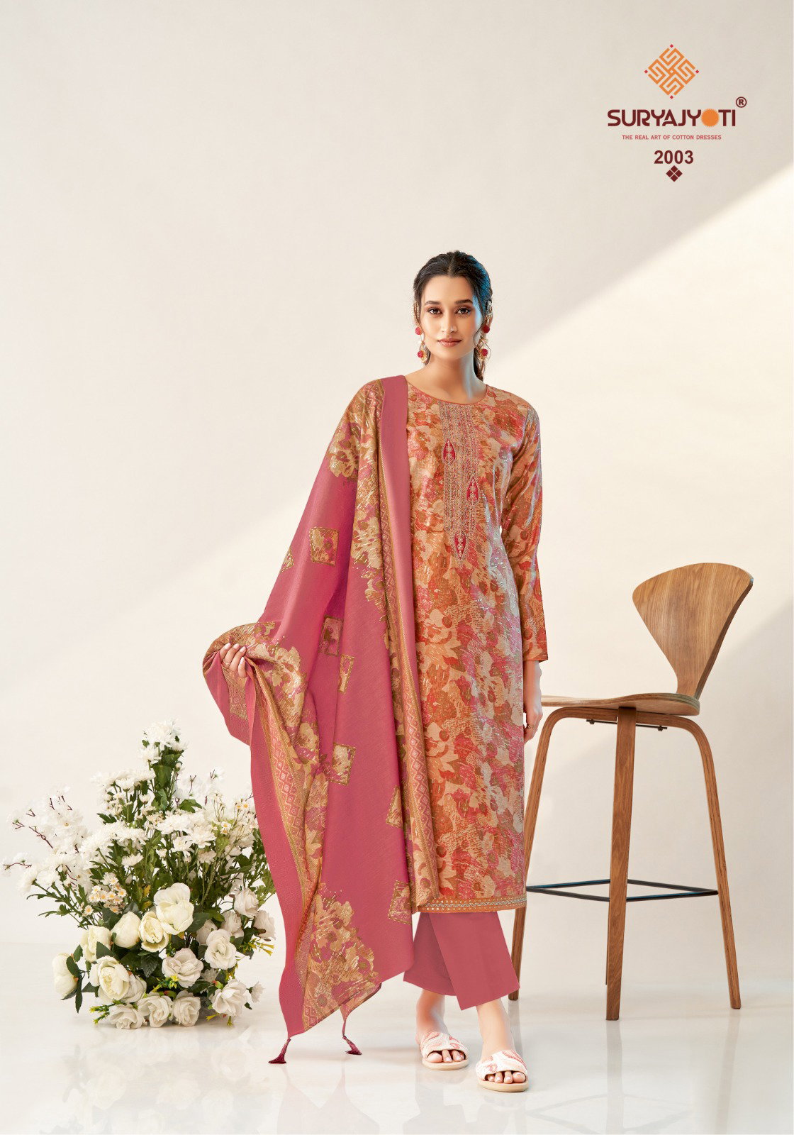 Suryajyoti Kora Vol 2 Embroidered Dress Material Collection