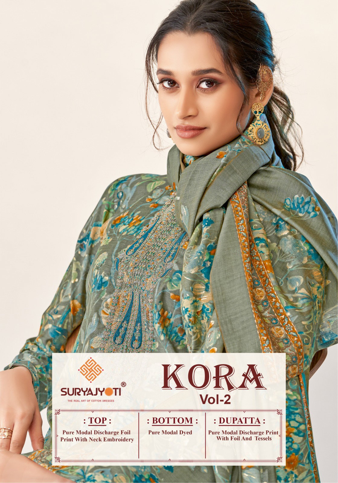 Suryajyoti Kora Vol 2 Embroidered Dress Material Collection