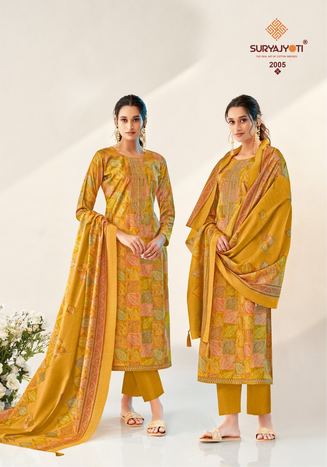 Suryajyoti Kora Vol 2 Embroidered Dress Material Collection