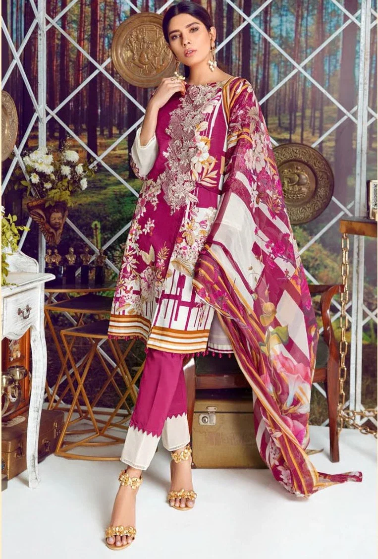 Taj 557 To 559 Chiffon Dupatta Pakistani Salwar Suits Collection