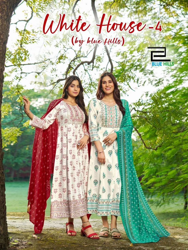 Blue Hills White House Vol 4 Rayon Printed Kurti Collection