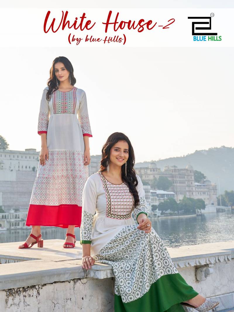 Blue Hills White House Vol 2 Rayon Printed Kurti Collection