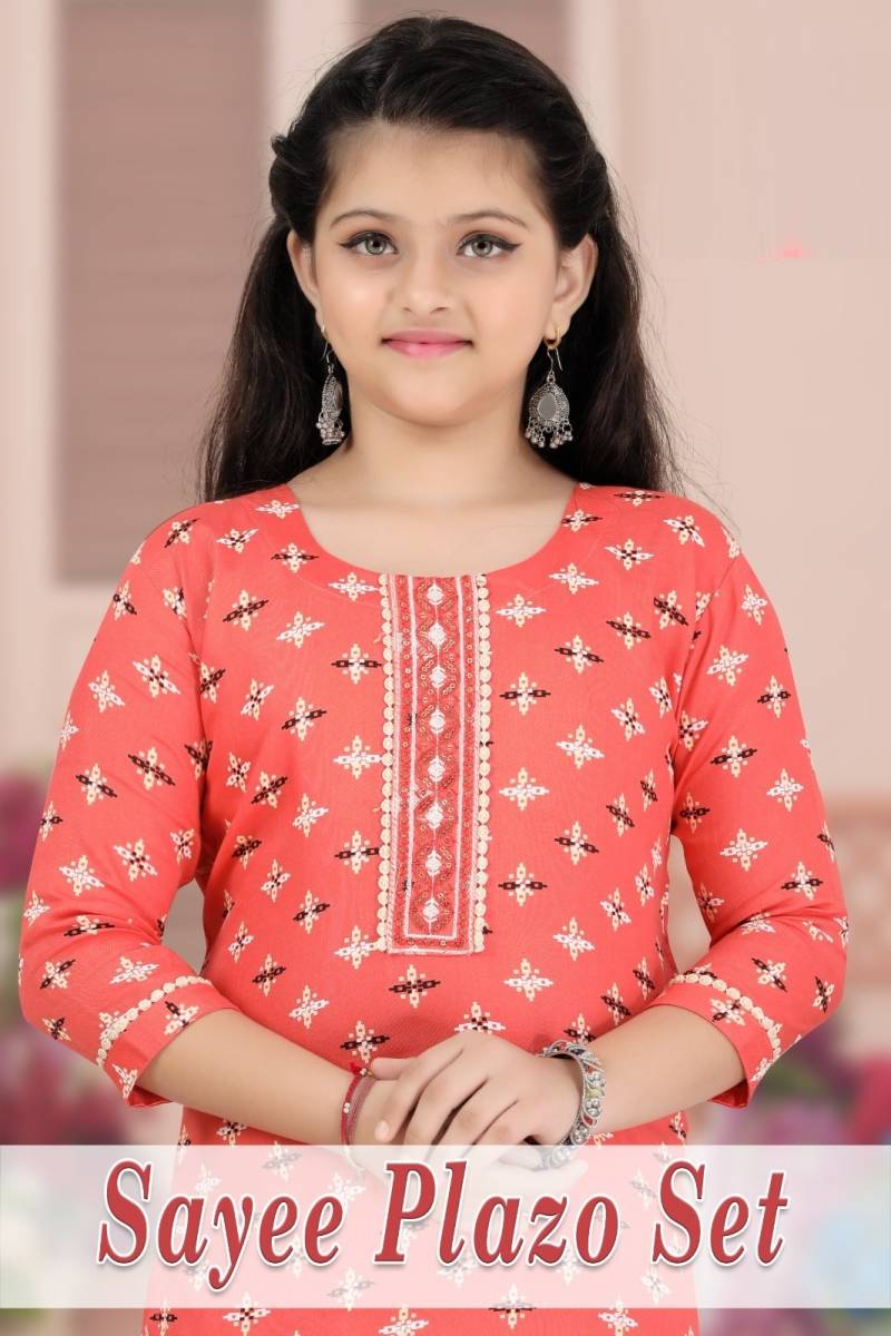 Sayee Plazo Set 8753 Rayon Printed Kids Collection