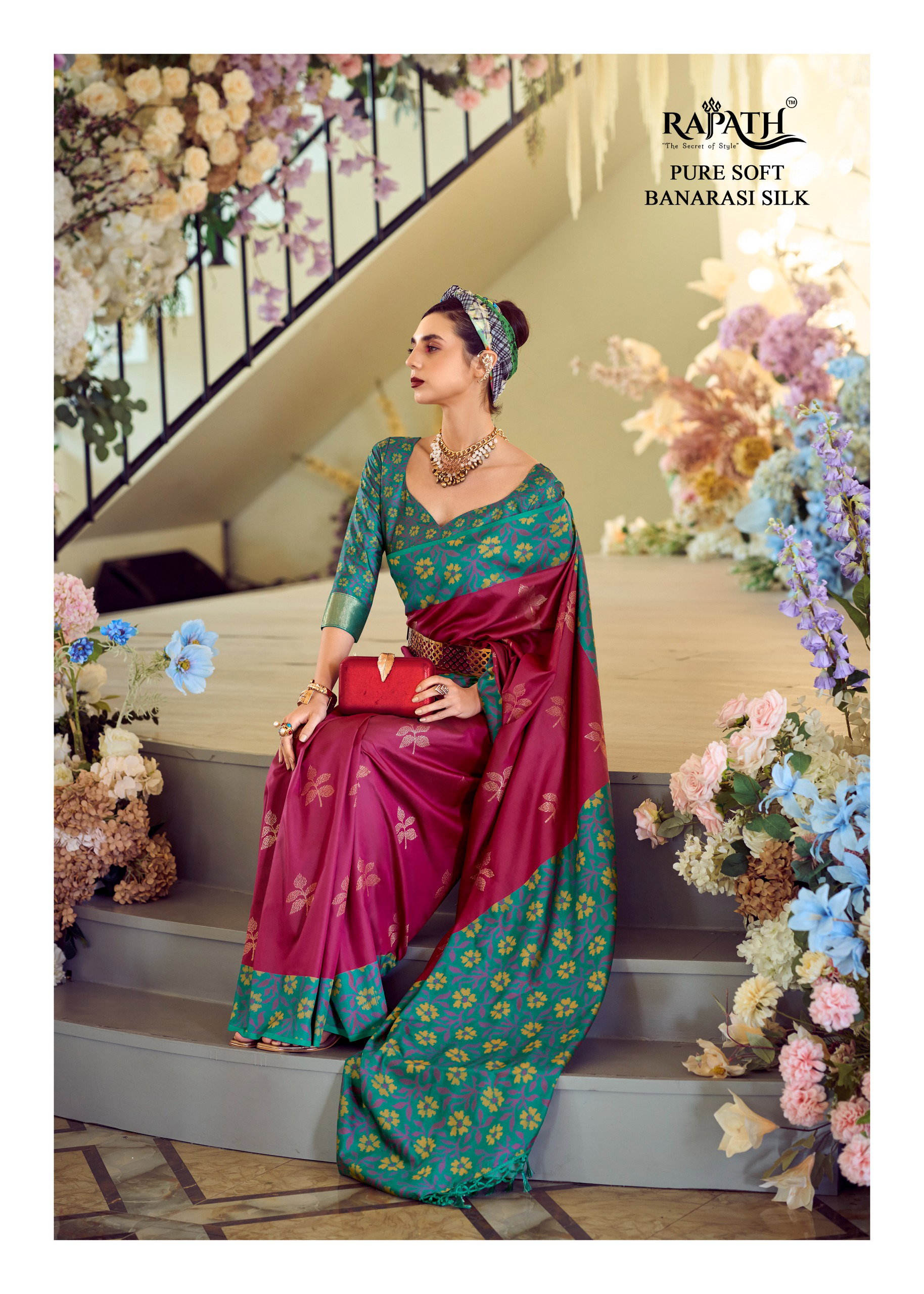 Rajpath Purple Martini silk saree
