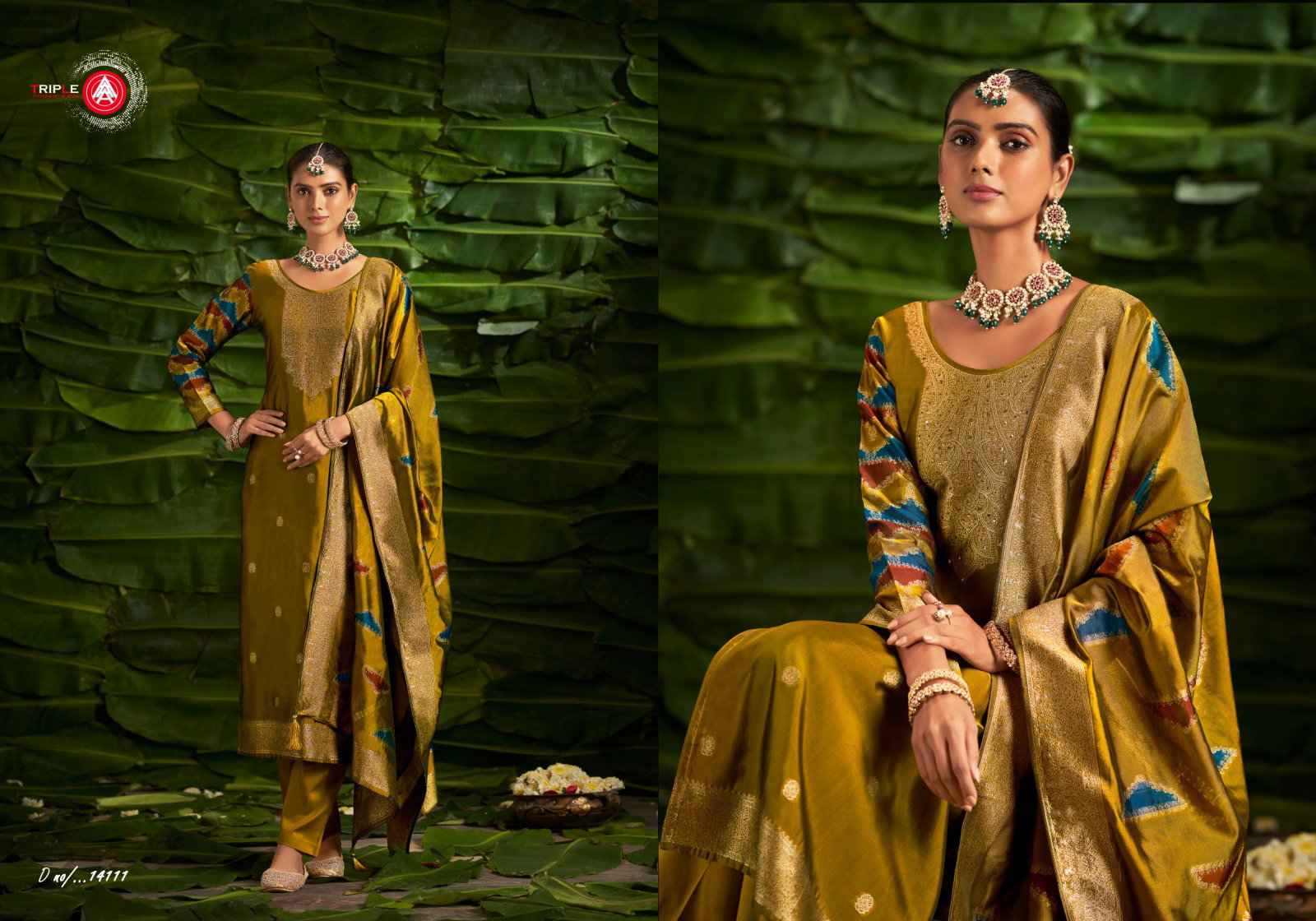 Triple Saptrang Designer Salwar Kameez Collection