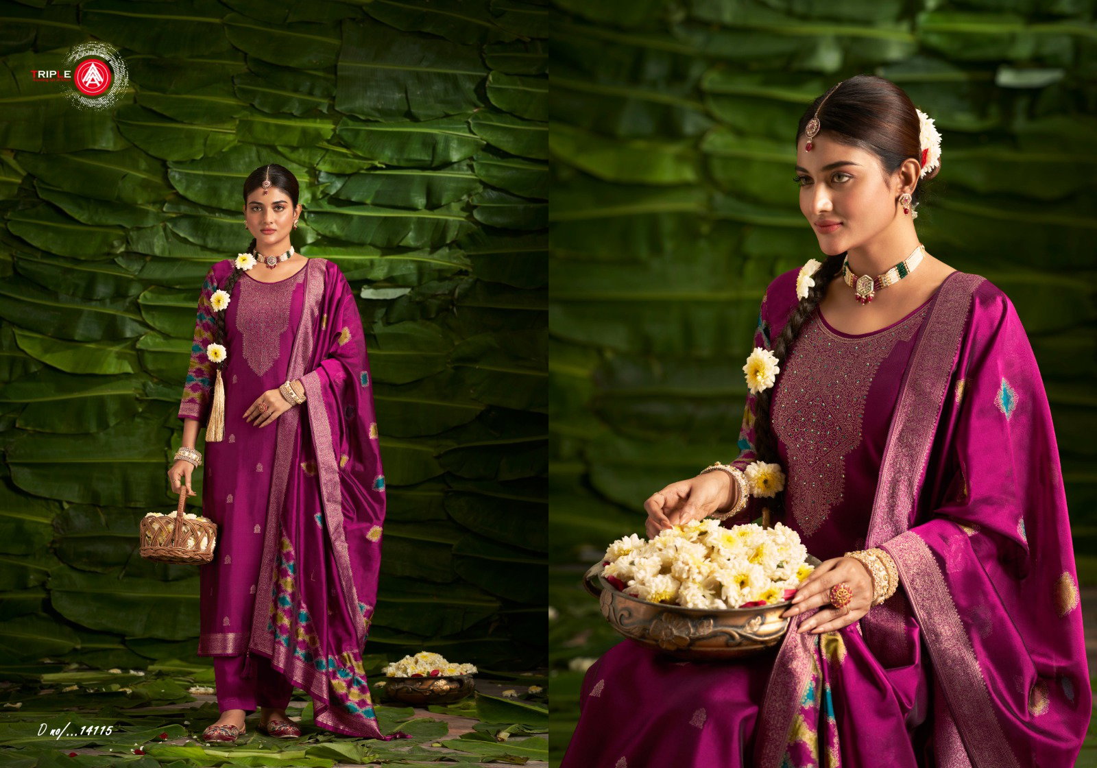 Triple Saptrang Designer Salwar Kameez Collection