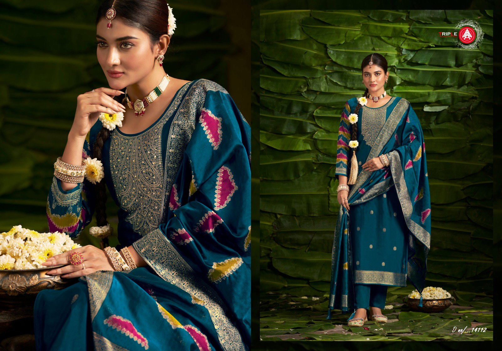 Triple Saptrang Designer Salwar Kameez Collection