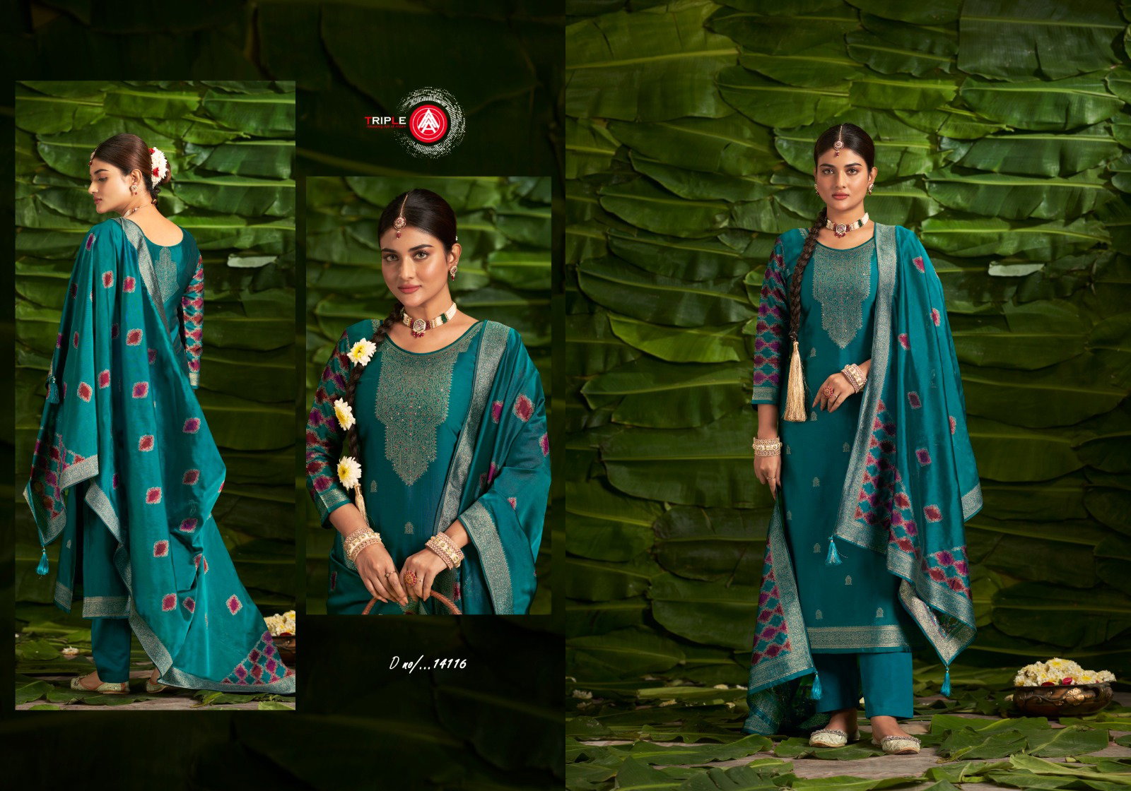 Triple Saptrang Designer Salwar Kameez Collection