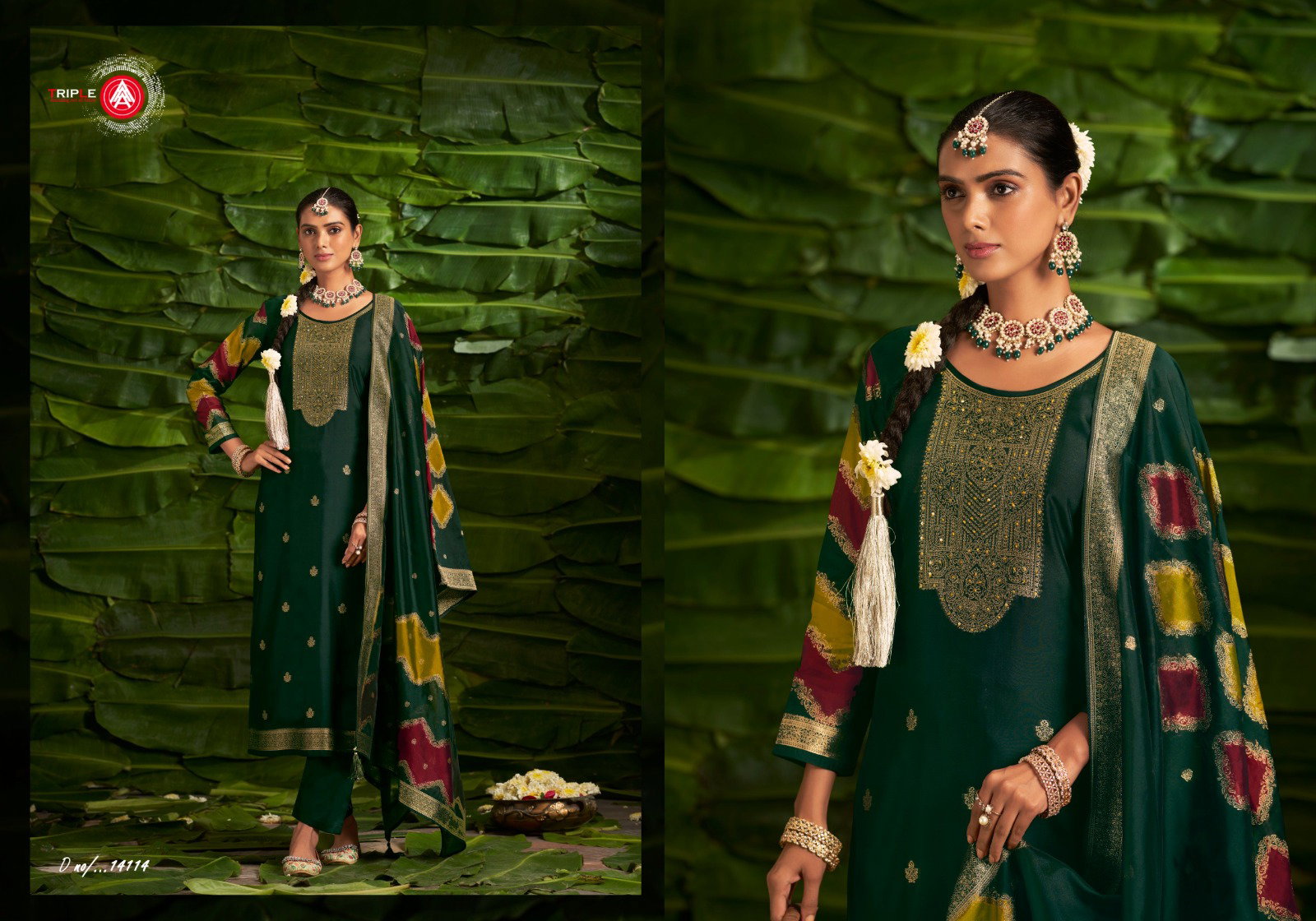 Triple Saptrang Designer Salwar Kameez Collection
