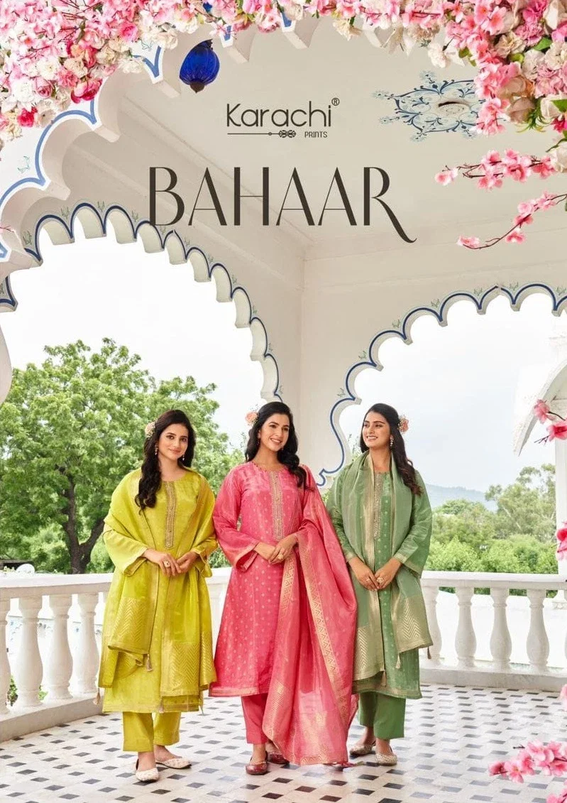 Kesar Bahaar Silk Embroidered Dress Material Collection