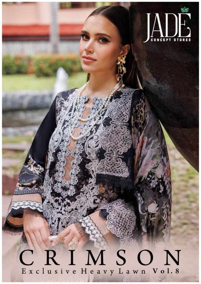 Jade Crimson Vol 8 Exclusive Heavy Lawn Dress Material Collection