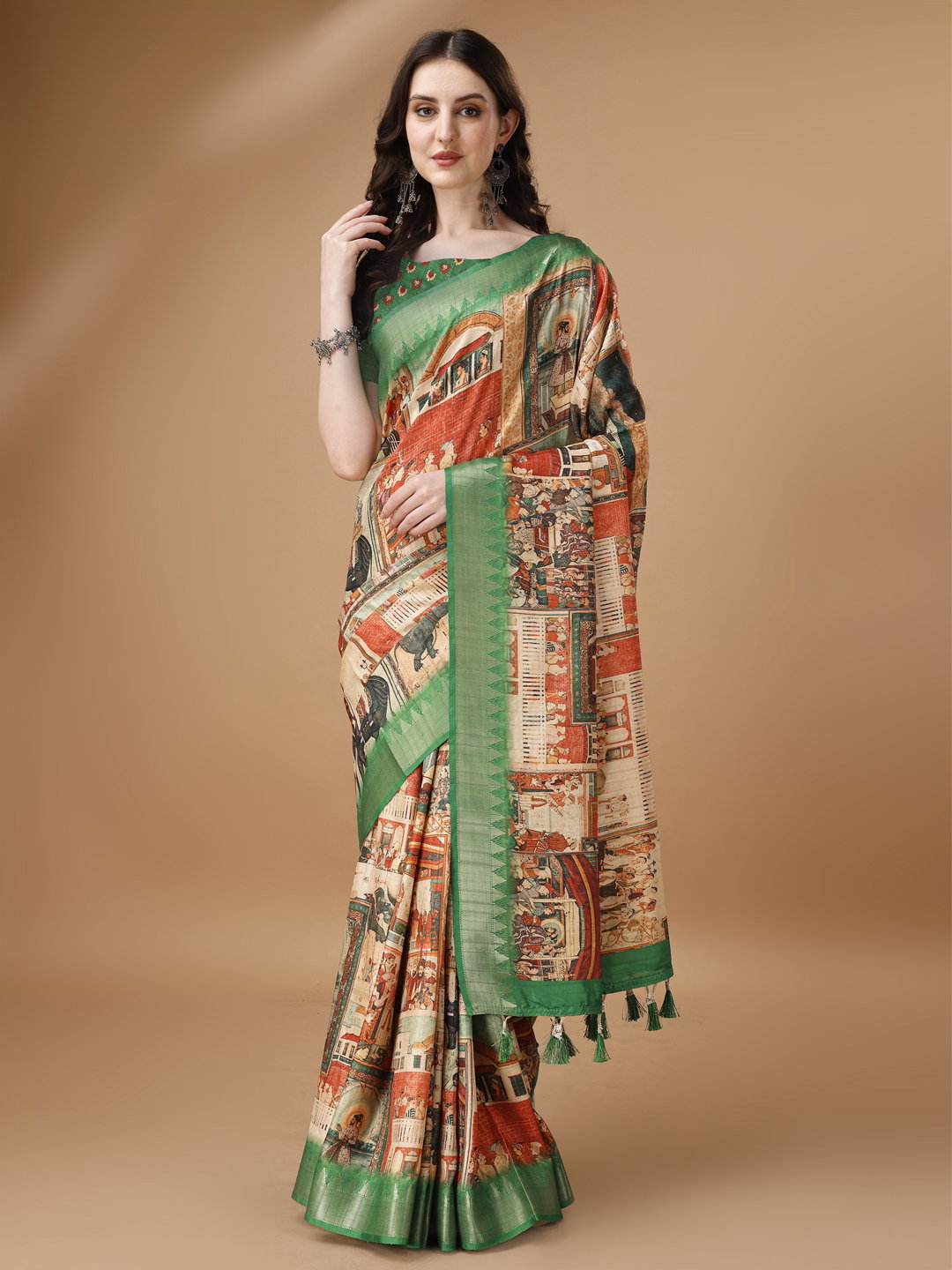 Mughal Tussar 01 Digital Printed Fancy Saree Collection