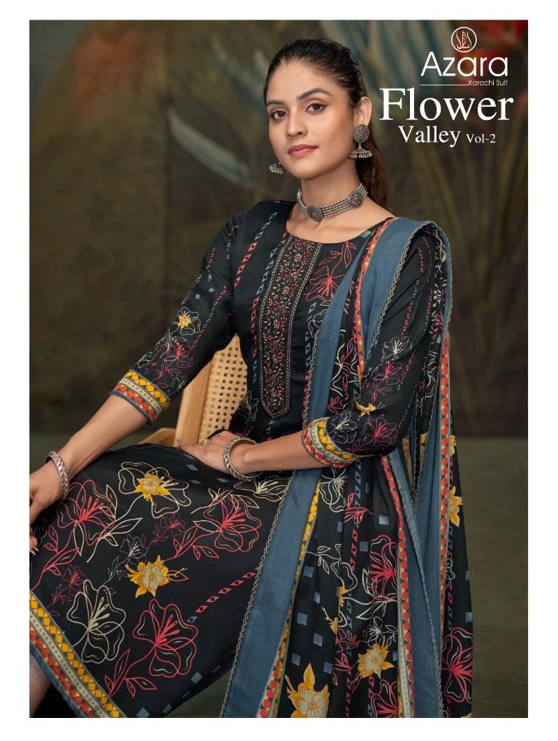 Radhika Azara Flower Valley Vol 2 Cotton Printed Dress Material