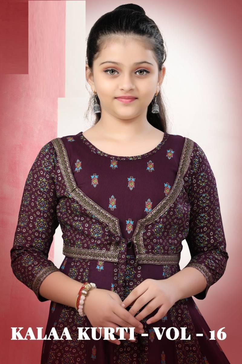 Kalaa Kurti Vol 16 Rayon Printed Kids Wear Collection