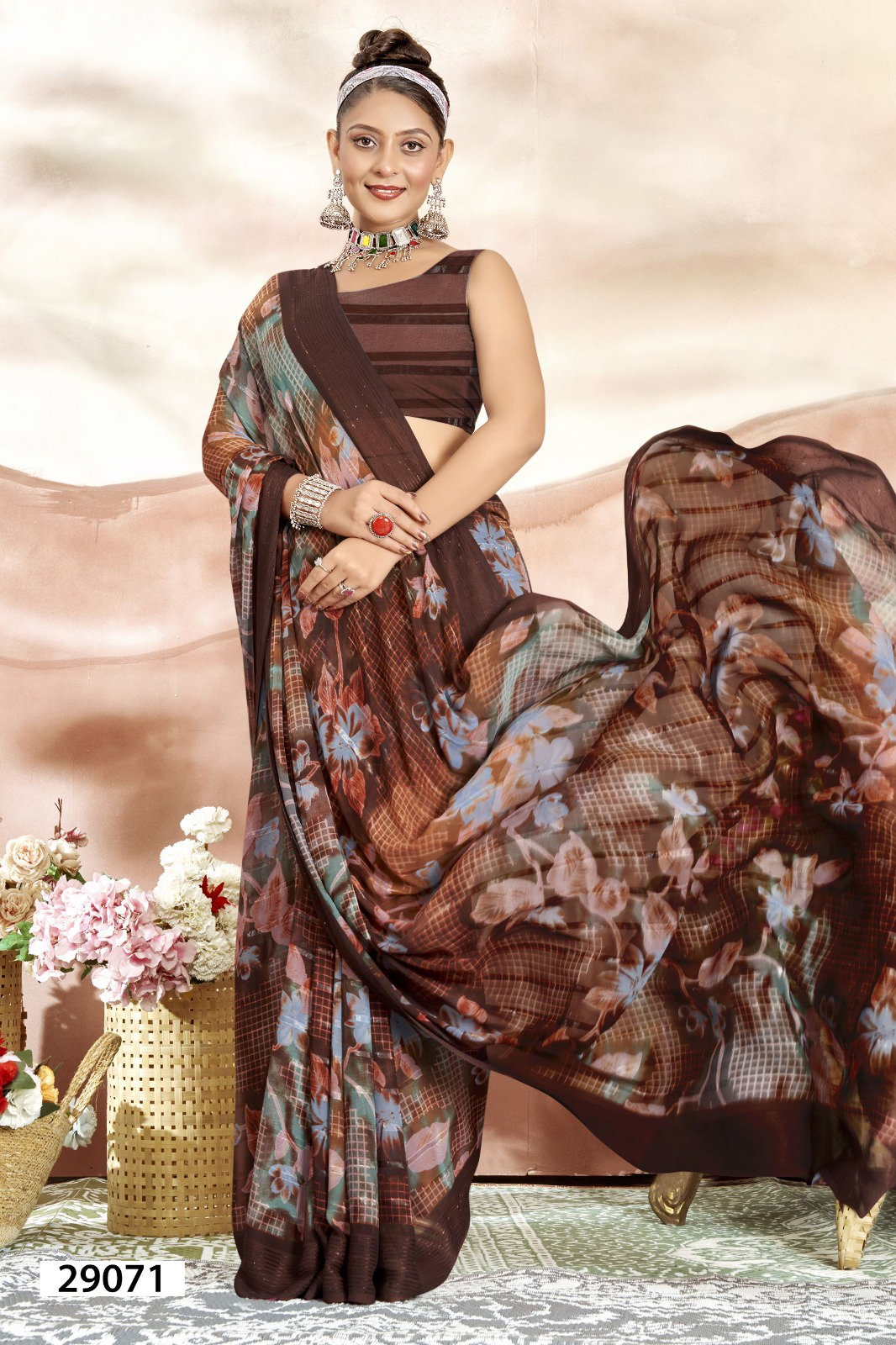 Vallabhi Namasya Georgette Printed Saree Collection