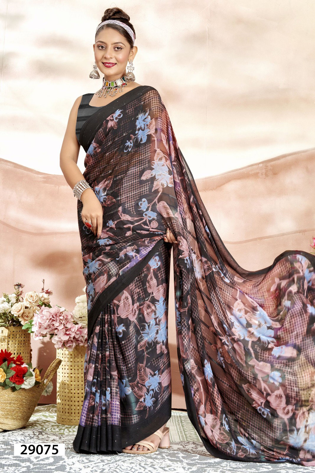 Vallabhi Namasya Georgette Printed Saree Collection